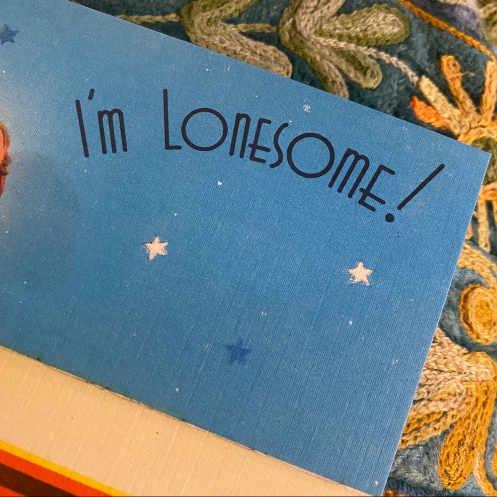 Vintage 1940’s Linen Romantic Unused Postcard, “I’m Lonesome” , 1940’s Kitch - Picture 2 of 6